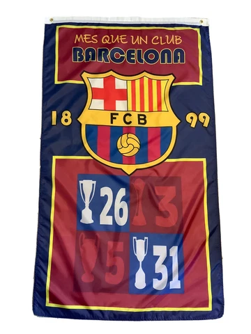 FC Barcelona Futbol Soccer New Flag Jersey Style 3x5’ Bandera Barza Trophies Cover