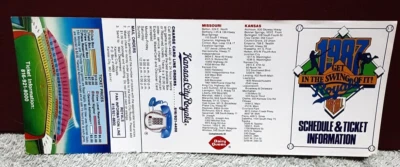 1987 Kansas City Royals Unfolded Pocket Schedule Dairy Queen 80s - Image 1 of 3