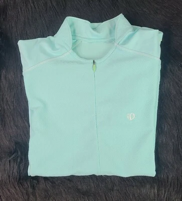 Camiseta feminina de ciclismo Pearl Izumi manga curta turquesa quarto de zíper - Imagem 1 de 4