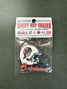 VTG 1990's Tag Express Rubber Key Chain - Official Miami Dolphins NFL Football