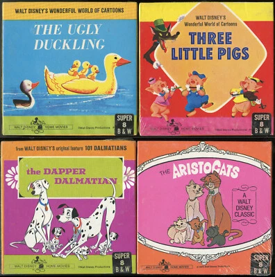 SUPER 8 SILENT-VALUE PRICED DISNEY 4 PACK-200'-ARISTOCATS-UGLY DUCKLING + MORE Foto 1 de 4