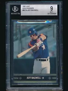 1991 Leaf Gold Rookies Rookie #BC14 Jeff Bagwell RC BGS 9 Mint - Bild 1 von 2