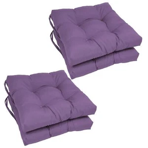 16-inch Solid Twill Square Tufted Chair Cushions (Set of 4) Grape - Picture 1 of 1