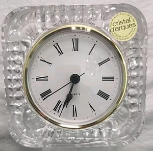 Quartz Clock Cristal D’Arques 24% Lead Crystal Vintage Made In FRANCE  - Picture 1 of 4