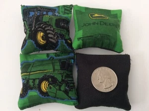 4 John Deer ( Black  Back)  Mini cornhole, bean bags, 2" X 2" - Picture 1 of 1