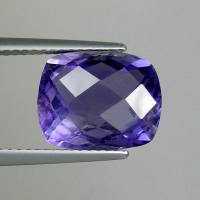 4,25 ct HERMOSO COJÍN GEMAS IOLITA NATURAL AZUL PÚRPURA Corte a Cuadros 1655 RR Foto 1 de 2