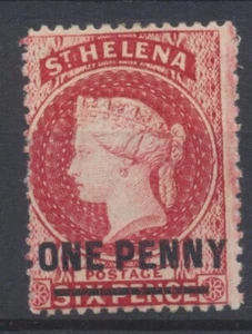 St Helena 1880: 1d Lake Type B Mint Hinged; SG27; CV £100 - Picture 1 of 2