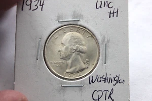 1934 UNC+++ WASHINGTON QUARTER - Picture 1 of 2