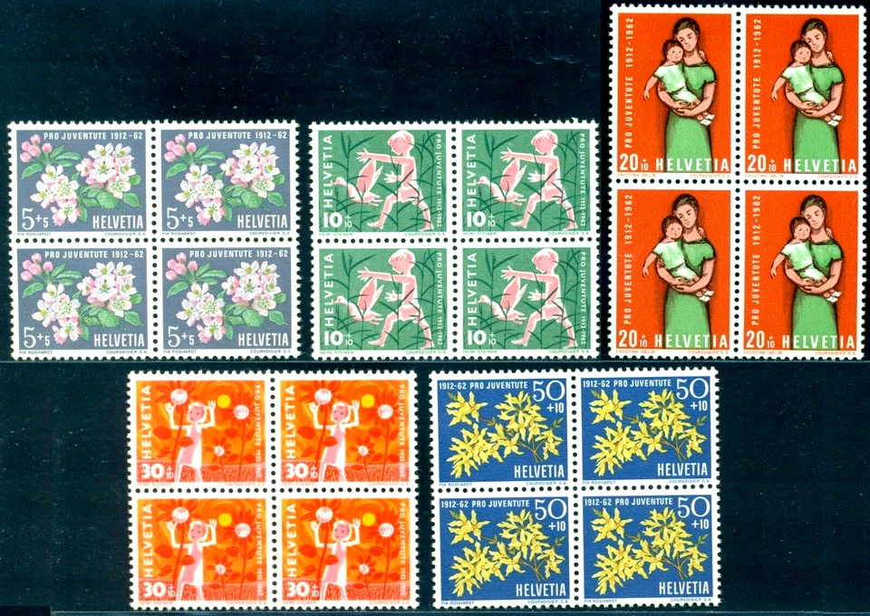 Switzerland 1962 Pro Juventute,Apple flower,Forsythia,Mother,child,duck,758,MNH - Image 1 of 1