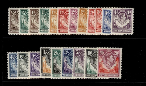 NORTHERN RHODESIA GVI SG25-45, complete set, LH MINT. Cat £250 Cover