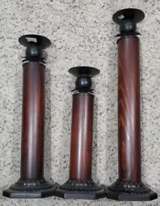 3 Tall Pedestal Candle Holders Different Heights. Tallest is over 2 feet high. - Picture 1 of 12