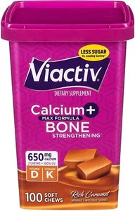 Viactiv Calcium Supplement Soft Chews, Caramel (100CT) Vitamin D & K - Picture 1 of 9