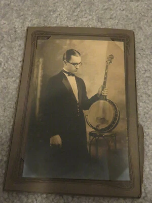 Antique Photo Young Man With Four String Banjo ca.1910 - Image 1 of 4