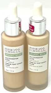 (2) Physicians Formula Organic Wear Silk Foundation 1 fl oz New 01 - Fair - Picture 1 of 3