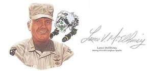 Lance McElhiney Hand Signed Cut Signature GOE Lithograph AH-64D Longbow Apache - Picture 1 of 1