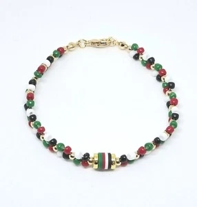 Handmade Palestine Theme Bead Bracelet, with Lobster Clasp Fastening - Picture 1 of 5