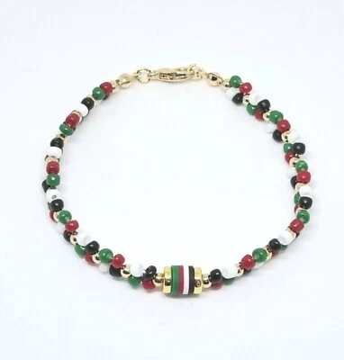 Pulsera de cuentas con tema palestino hecha a mano edición especial, con sujeción LC  Foto 1 de 4