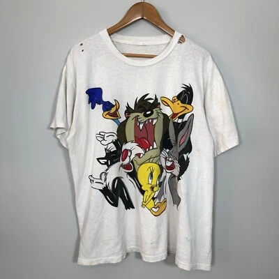 Camiseta De Colección Looney Tunes Jerry Leigh OSFA Años 90 Puntada Única Golpeada Envejecida Foto 1 de 4