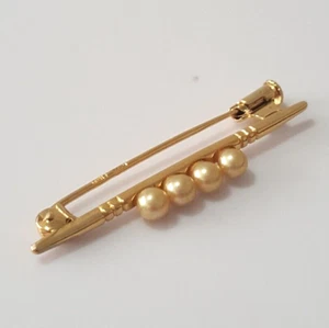 Gorgeous Sparkling Vintage Pearls Brooch Gold on 925 Solid Silver 2.60g #20655 - Picture 1 of 22