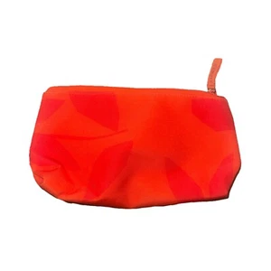 VINTAGE - SMALL CLINIQUE MAKEUP BAG ZIPPER ORANGE/RED NEW - Picture 1 of 3