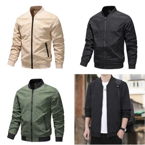 Men's Slim Fit Lightweight Sportswear Jacket Autumn Casual Full Zip Coats Gift - Picture 1 of 23
