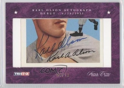 2008 TRISTAR Signa Cuts Cut Auto Hidden Treasures Purple 4/13 Karl Olson - Image 1 of 3