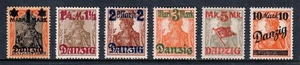 DANZIG — SCOTT 25b-30b — 1920 JUEGO DE BURELAGE VIOLETA, PUNTOS ARRIBA — MH — SCV $106 - Imagen 1 de 2
