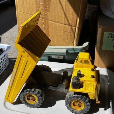 1970’s Tonka Mighty Dump Truck Vintage Yellow Pressed Steel 19” X 10” X 8” - Image 1 of 4