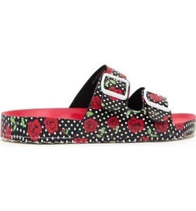 BETSEY JOHNSON Mellany Red Floral Slide Women's Size 6 - Picture 1 of 5