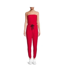 Womens Medium Red One Piece Jumpsuit With Removable/ Adjustable Straps. NWT - Picture 1 of 8