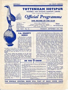 FA CHARITY SHIELD PROGRAMME 1951 Tottenham v Newcastle United - Picture 1 of 1