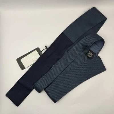 Gravata Hugo Boss AG Dieselstrasse malha 5cm azul marinho moda extremidade quadrada nova com etiquetas - Imagem 1 de 4