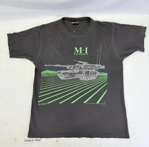 Vintage M-1 Abrams T-shirt L Tank Blackbird Double Sided USA Single Stitch 1980s - Picture 1 of 17