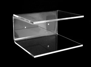 Mensola Comodino a C in Plexiglass Trasparente 33x20x20H + tasselli Copri viti - Imagen 1 de 1