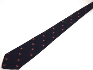 Egon von Furstenberg Herren Krawatte Krawatte Navy Blau 3D Schilde Geometrisch 56" Kurz - Bild 1 von 4