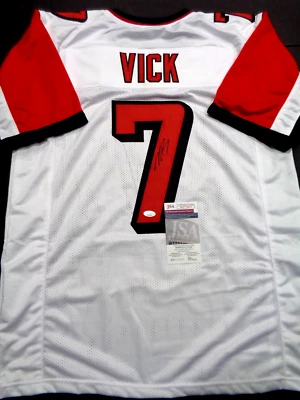 Michael Vick Atlanta Falcons Autographed Signed White Custom Jersey Coa-JSA - Image 1 of 3