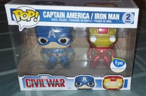 FUNKO POP CILVIL WAR MARVEL CAPTAIN AMERICA/IRON MAN 2 PACK FYE EXCLUSIVE NIB - Picture 1 of 7