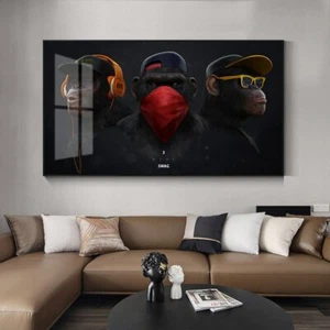 Tierkunst Bilder Leinwand Malerei lustige Affendrucke Leinwand Wandkunst Poster - Bild 1 von 3