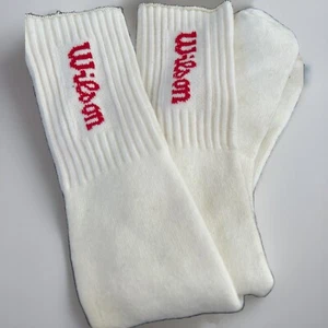 Vtg Red & White Wilson Tube Socks 80s - Picture 1 of 3