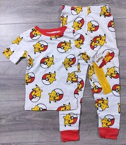 Pokemon Pajamas Boys Size 6 Pikachu Pokeball Shirt Pant PJs Snug-Fit Kids - Picture 1 of 5