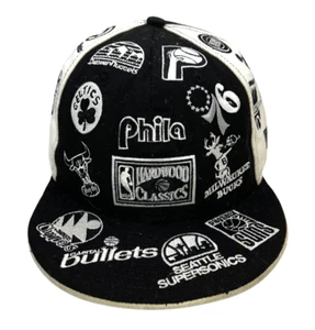 Hardwood Classics NBA Retro Logos New Era 59fifty All Over Fitted Cap Hat 7 3/4 - Picture 1 of 9
