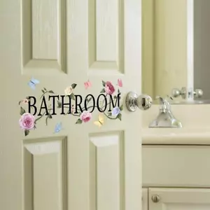 Creative Flower Rattan Bathroom Wall Sticker Bath Room Door Glass Decor Decals H - Picture 1 of 15