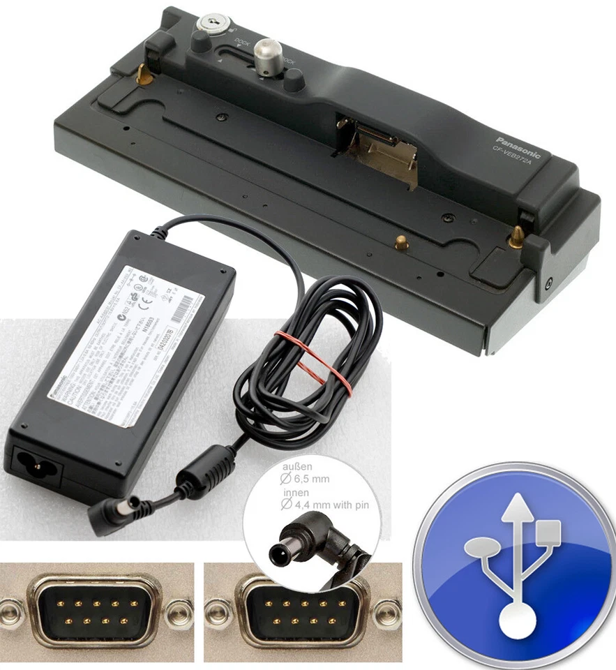 DOCKING STATION PANASONIC CF-VEB272A CF-27 CF-28 CF-29 CF30 USB 2x RS232 + NETZT - Bild 1 von 1