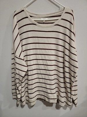 MAURICES Long Sleeve Striped Sweatshirt Super Soft Knit Long Sleeve Shirt Top 3X - Image 1 of 4