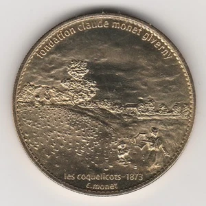 NO DATE TOKEN MEDAILLE SOUVENIR A-B -- 27 620 N°2 GIVERNY MONET LES COQUELICOTS - Picture 1 of 2
