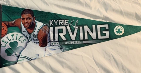 KYRIE IRVING Boston Celtics Signature-Series Premium Felt Collector's PENNANT Cover