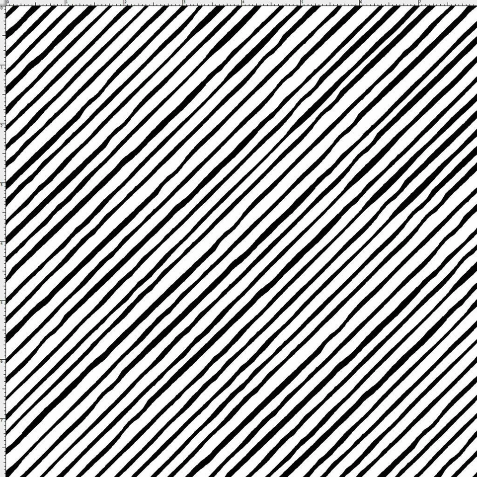 27" Long Remnant Loralie QUIRKY BIAS STRIPE White/Black Quilt Fabric #692-452 - Image 1 of 1