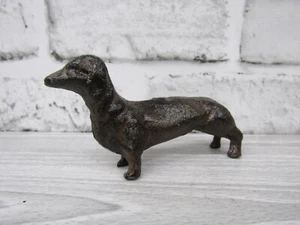 Neu Mini klein rustikal Vintage-Stil Gusseisen 4,5" Weiner Weenie Hund Dackel Doxie - Bild 1 von 5