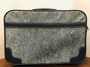 Vintage Luggage Suitcase Carry On Blue by Admiral Soft Vinyl  Reinforced Corners - Picture 1 of 10