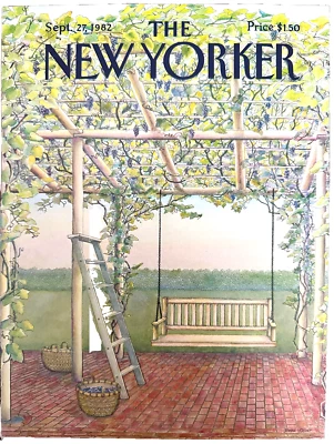 New Yorker  Magazine Cover Only September 27 1982 Jenni Oliver  Grape Pergola - Imagem 1 de 4